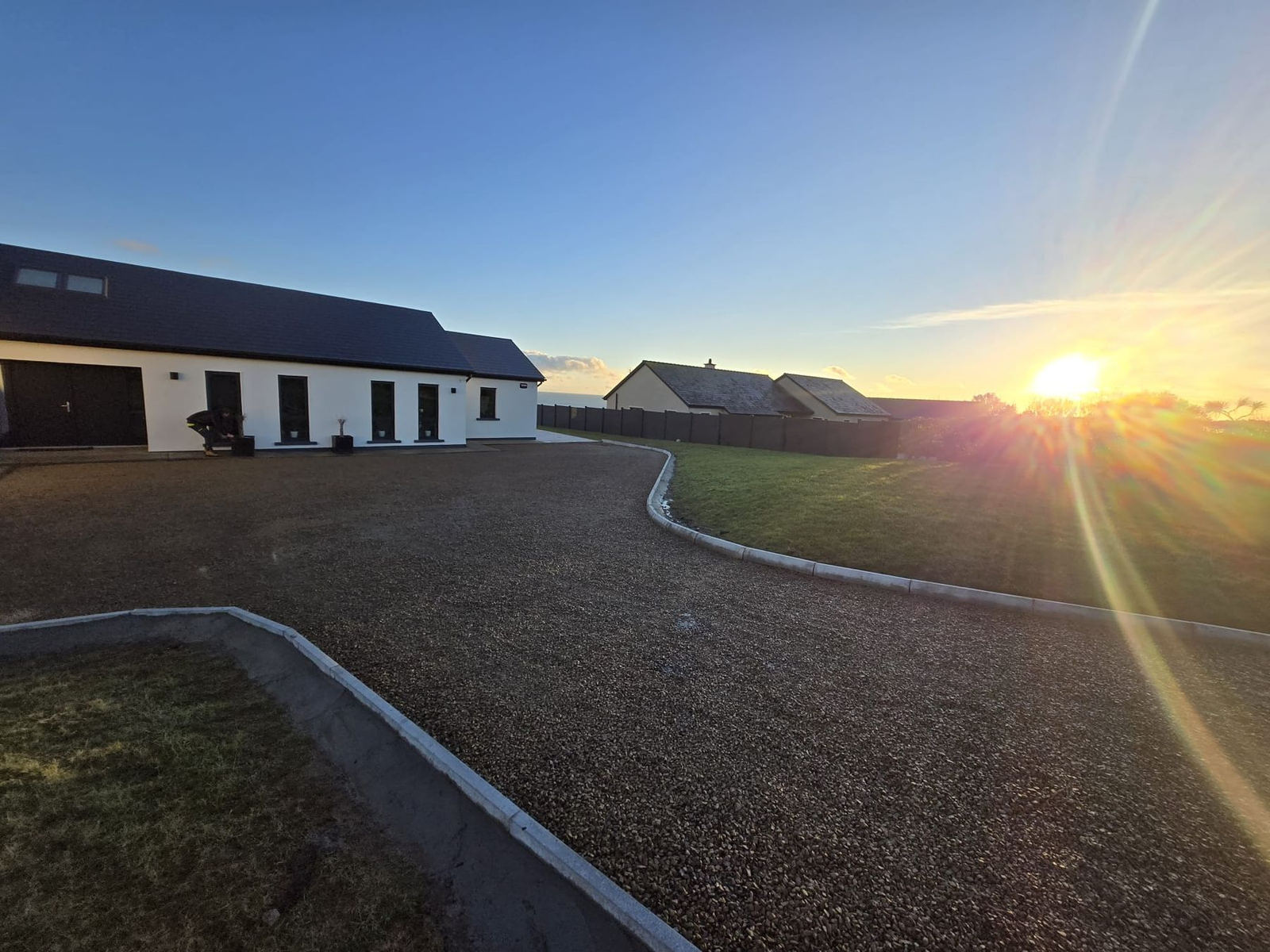 Completed tar and chip surfacing in County Carlow